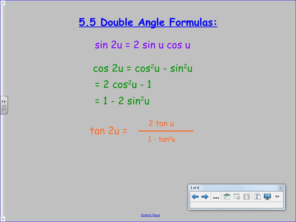 5.5 double angle identities worksheet